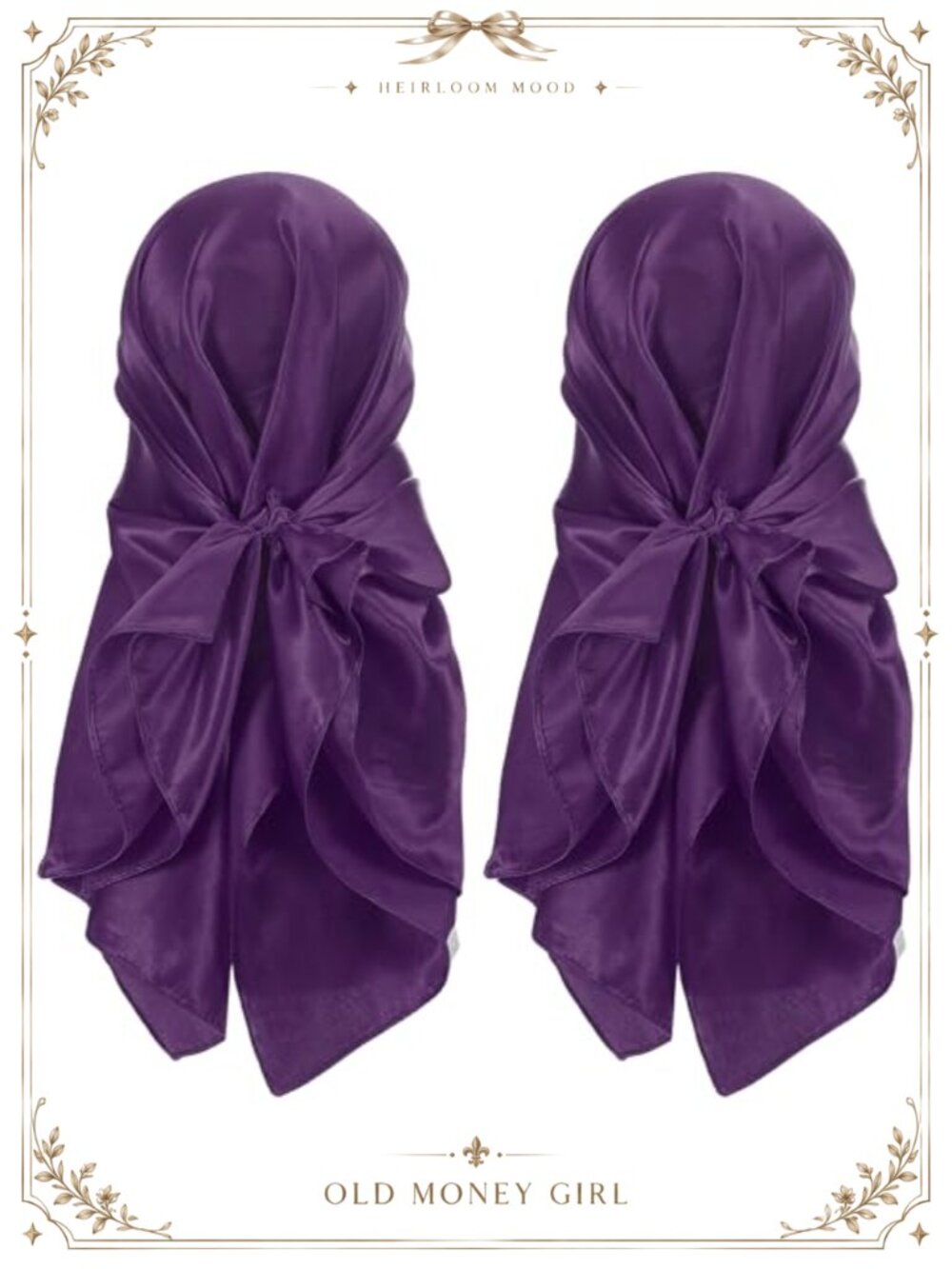 Satin Square Head Scarf Large 35in Silk Feel Hair Wrap Bandana
